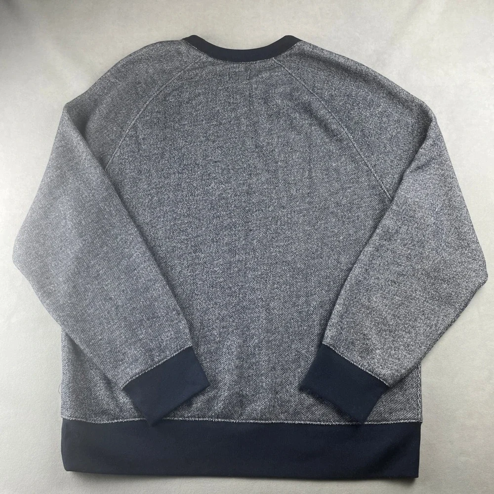 J Crew Authentic Fleece Sweatshirt XL‎ Blue Heathered Raglan Crew Neck Pullover